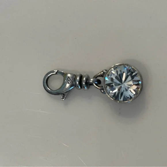 Silpada Silver Charm with Clear Swarovski Crystal in a Bezel Setting - Picture 2 of 6
